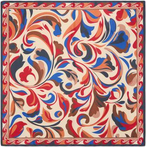 Abstract-print satin scarf