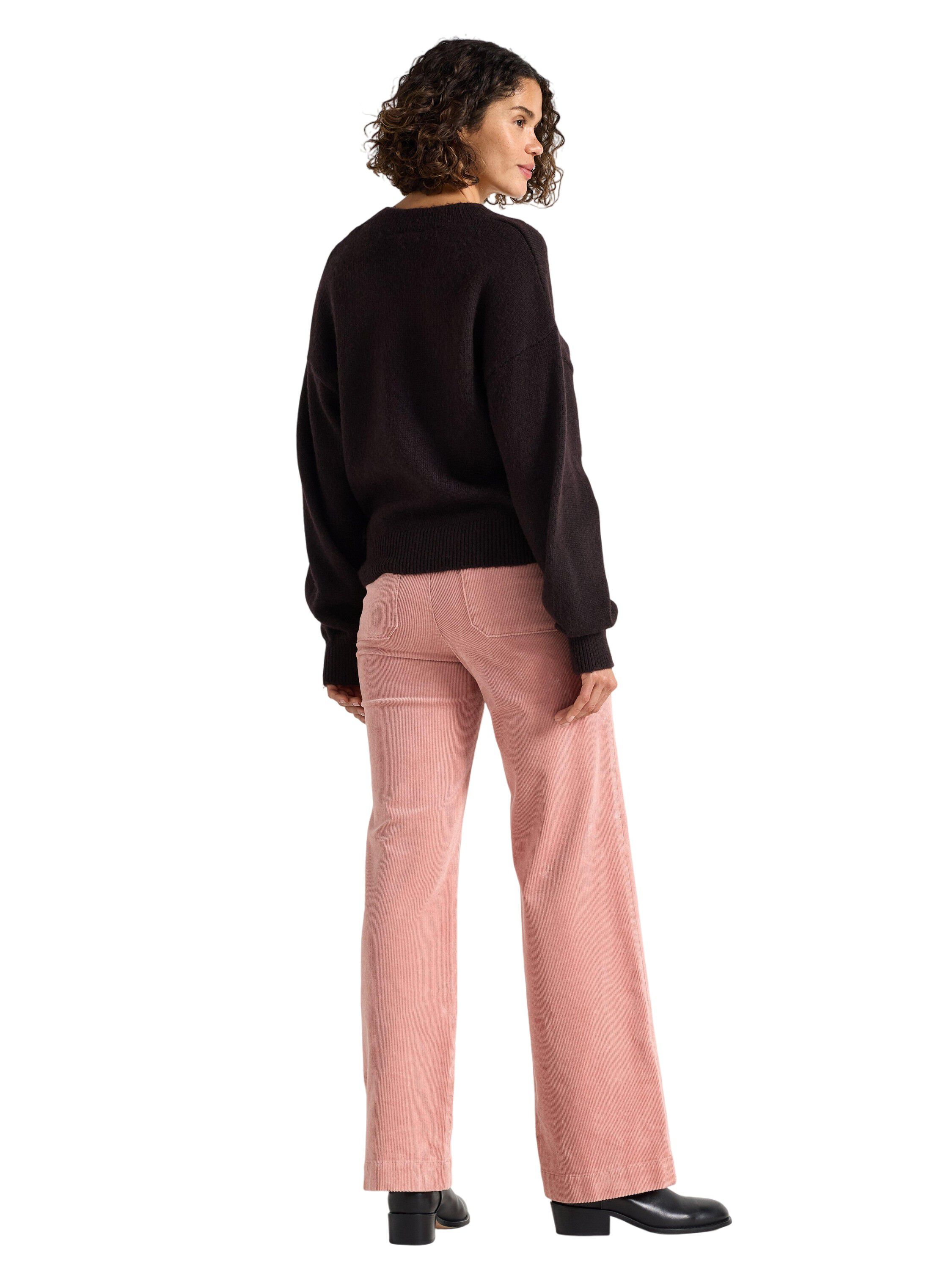 Bukser med h&oslash;y midje i kordfl&oslash;yel m