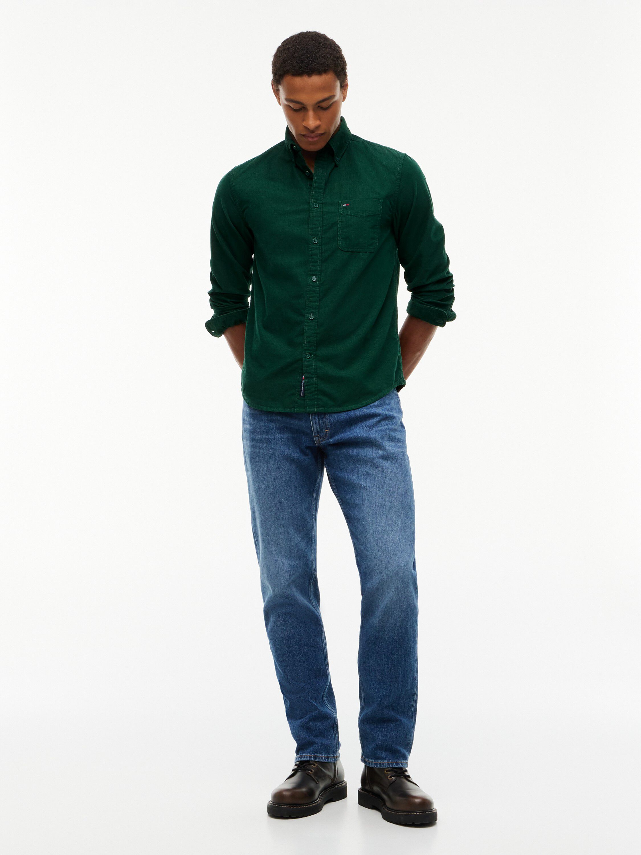 Regular Fit Button-Down Corduroy Shirt