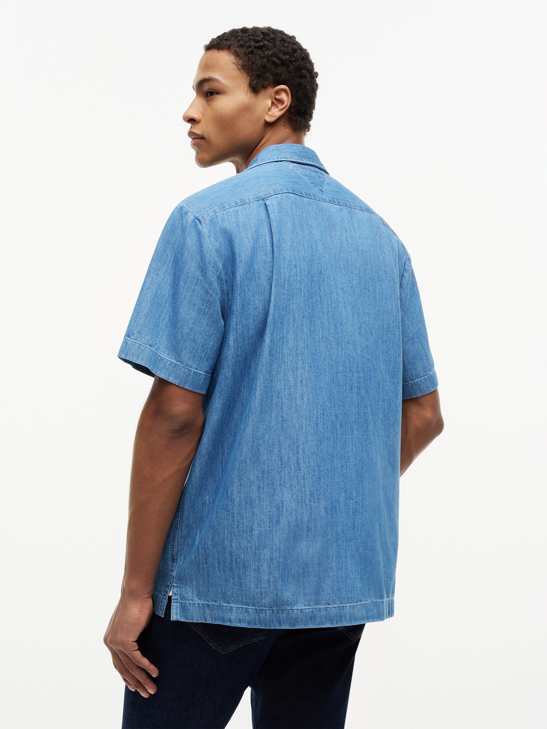 DENIM CAMP COLLAR SHIRT
