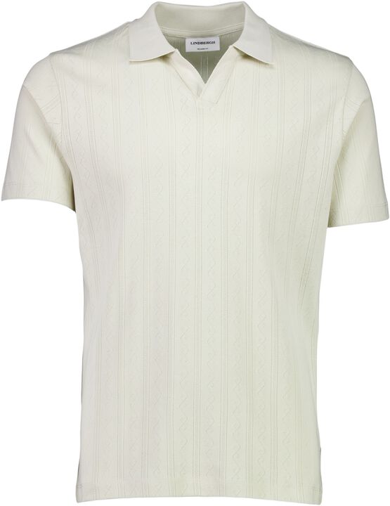 Jacquard v-neck polo S/S