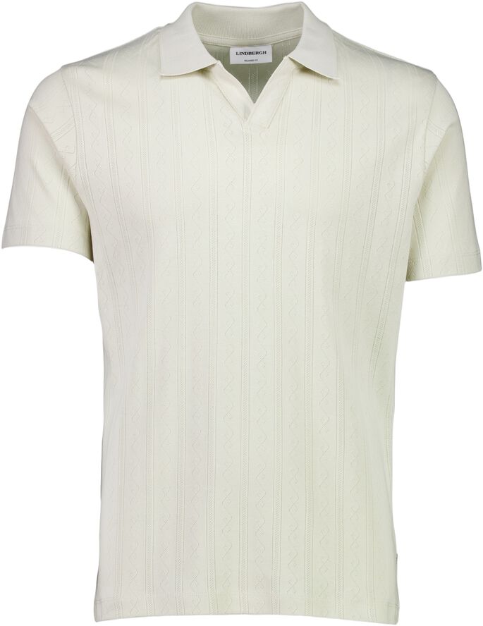 Jacquard v-neck polo S/S