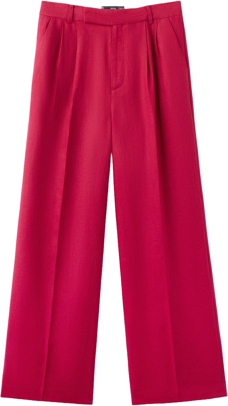 Straight linen-blend trousers