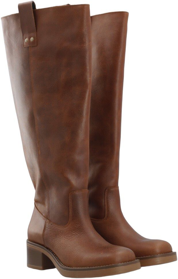 BIAMARY Knee High Pull On Boot Pull Up Leather