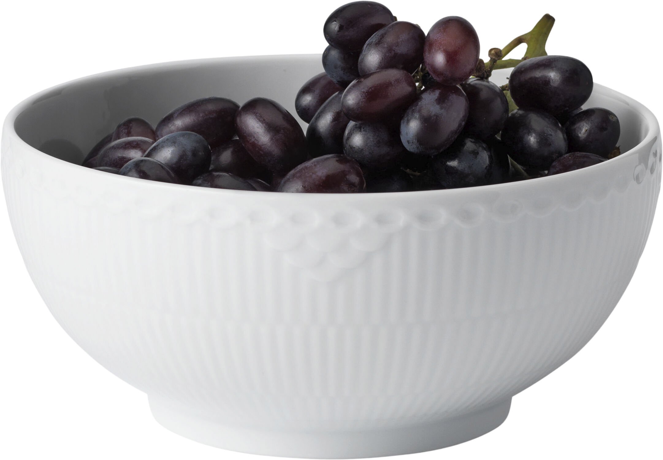 White Fluted Half Lace sk&aring;l 18 cm