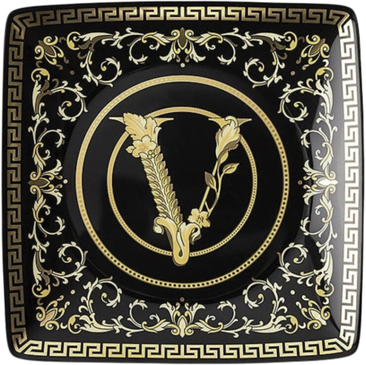 Bowl 12cm sq. flat, Virtus Gala Black, Versace