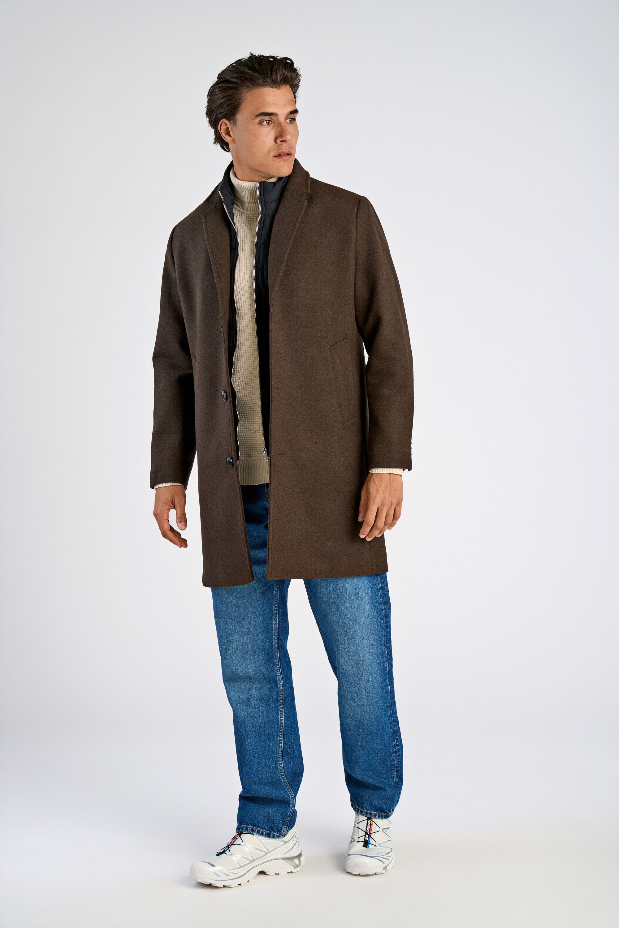 Detachable collar lapel coat