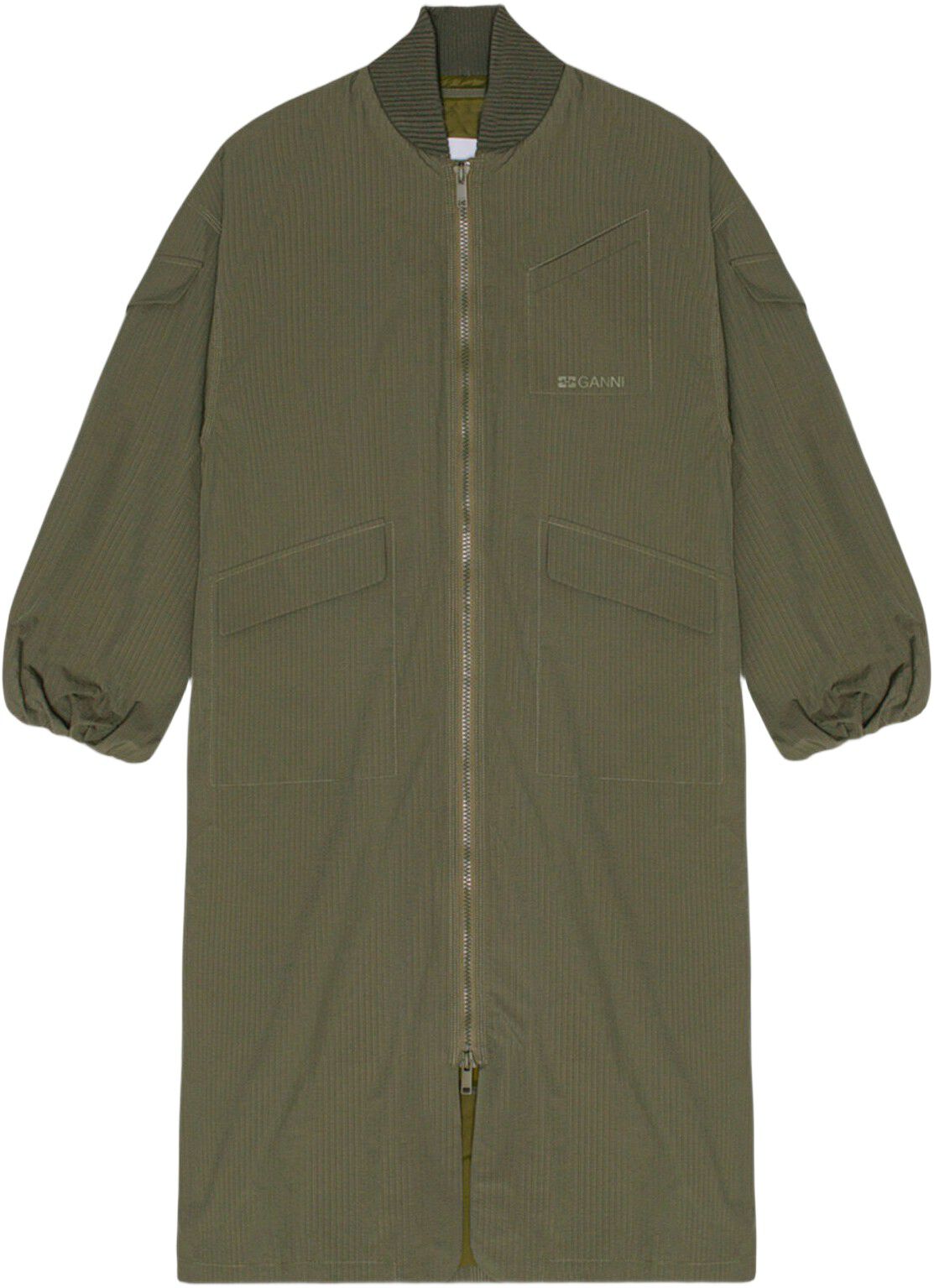 Tech Seersucker Oversized Shell Coa