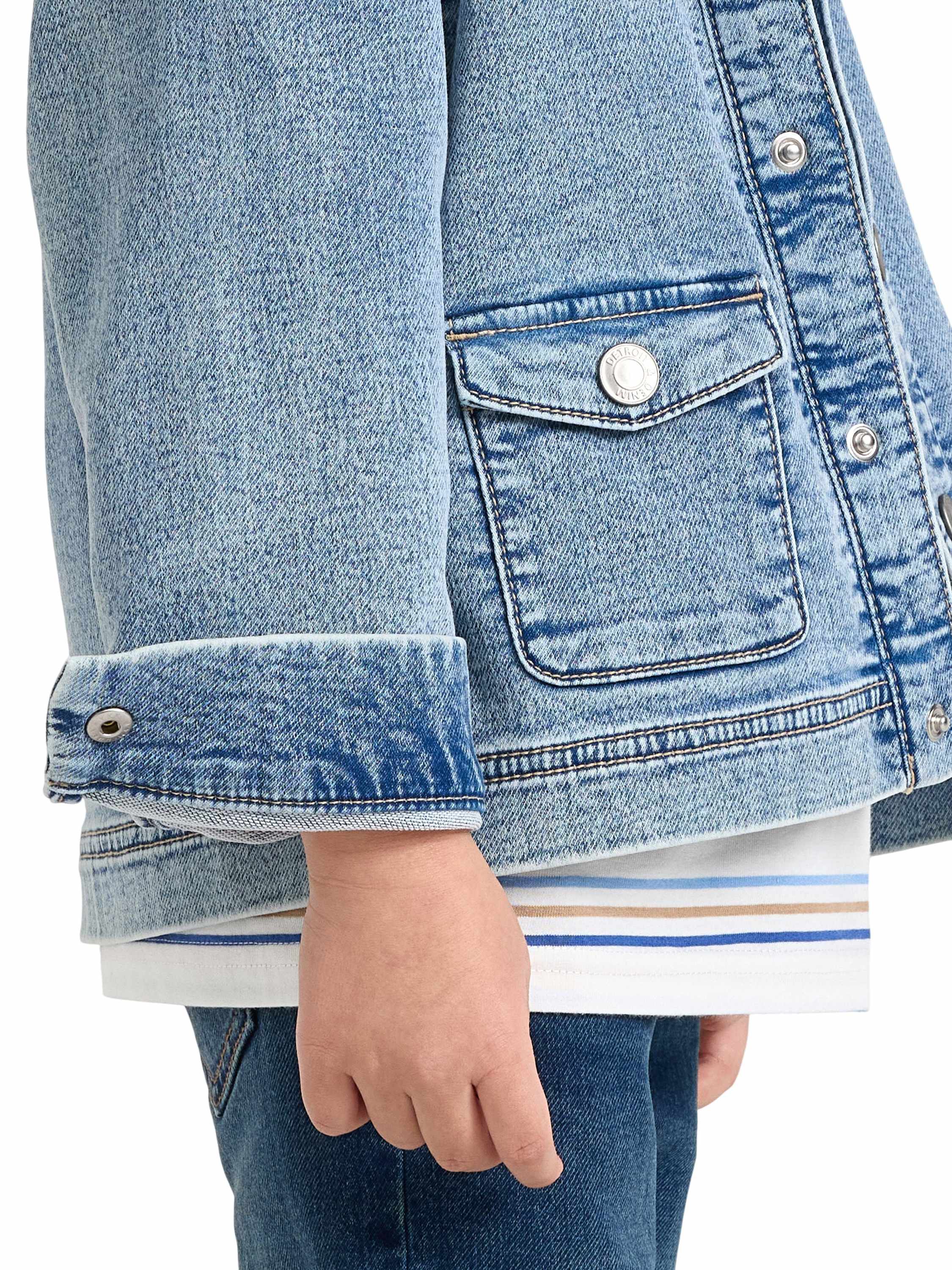 Jakke i denimjersey med avslappet p