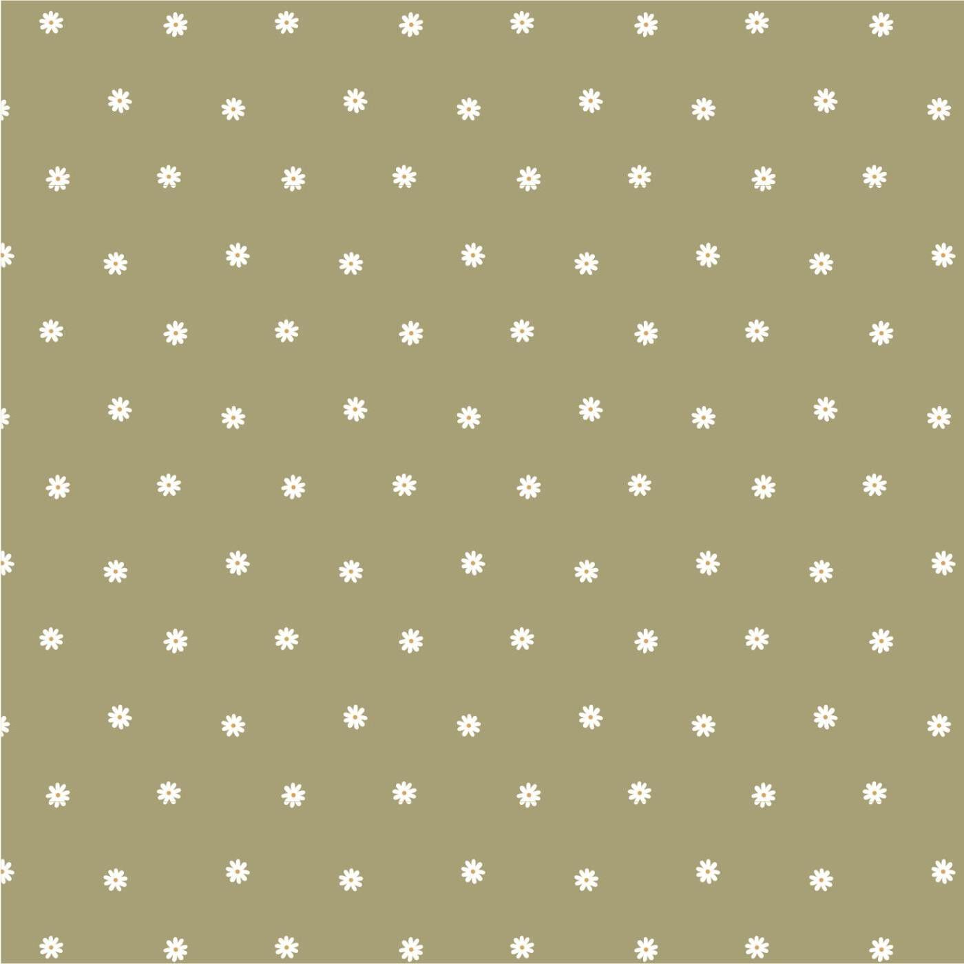 Kaffeserviet 12,5x12,5 cm Daisies lysegr&oslash;n m/sm&aring;