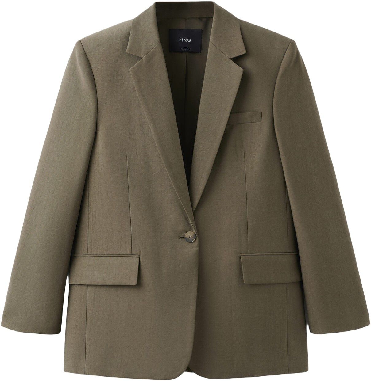 Straight suit jacket with lapel poc