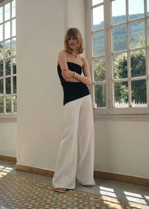 Long flared trousers