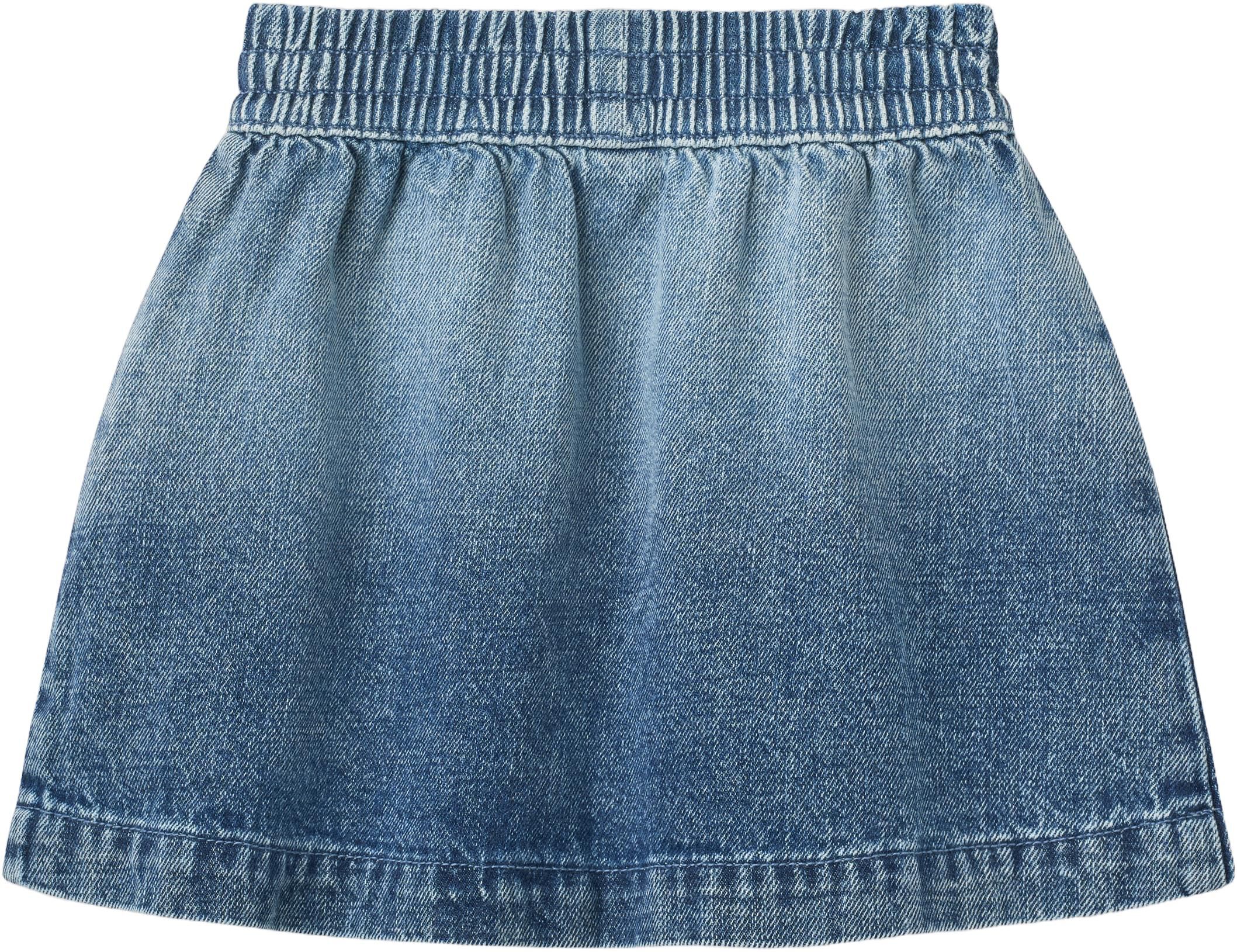 Denim Skirt w. Block Spray