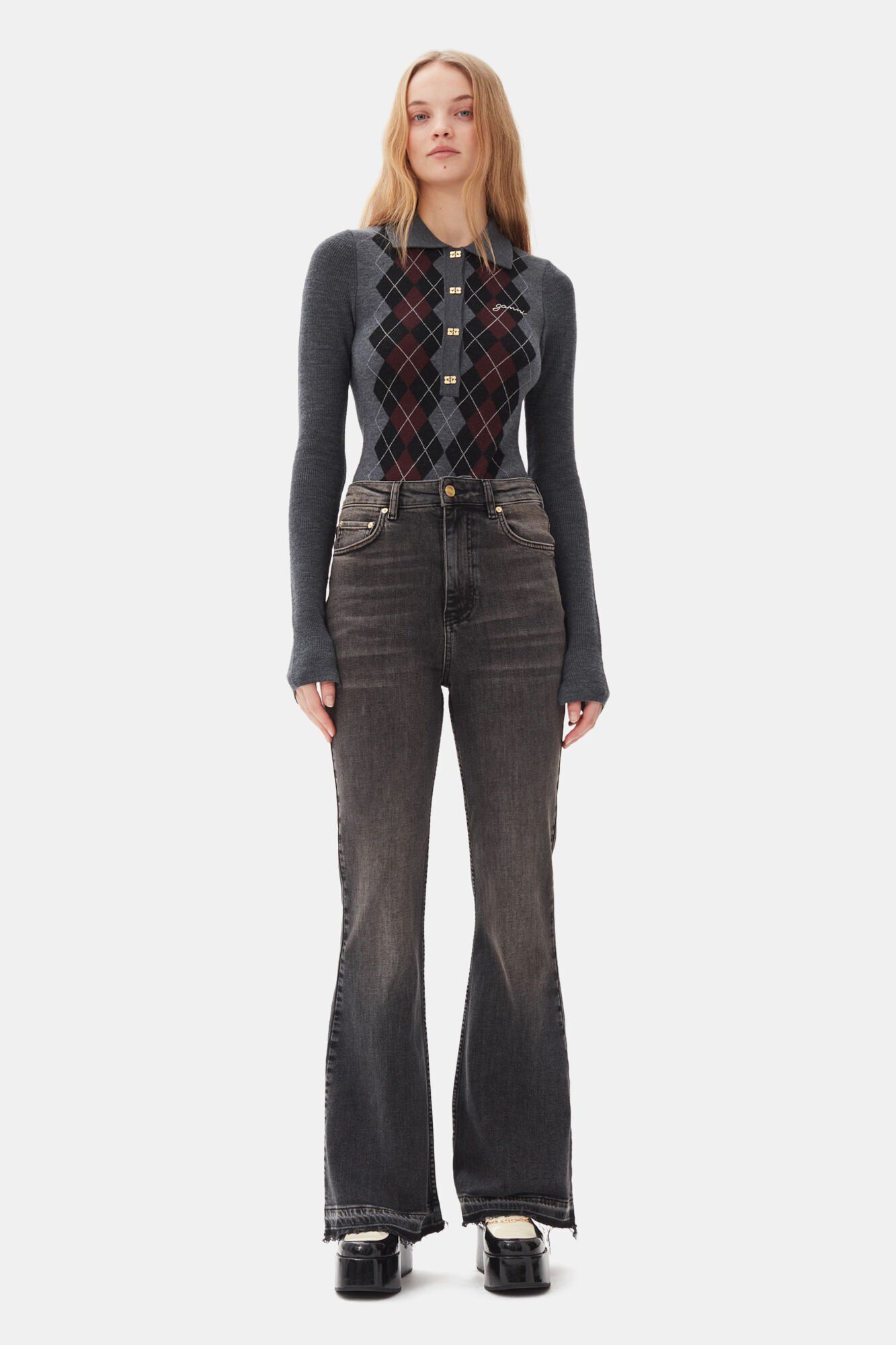 Tint Edge Denim Flare Jeans HW