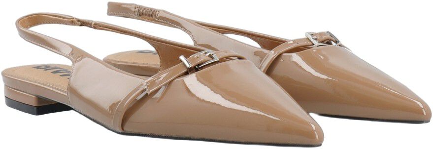 BIABARI Pointy Flat Slingback Faux Leather