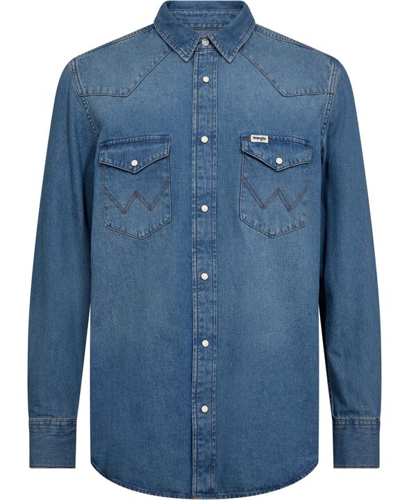 WESTERN SHIRT MID LIGHT WASH