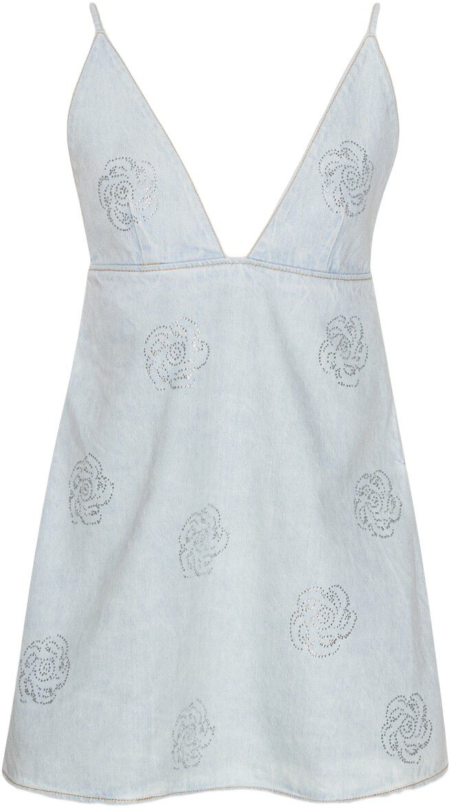 DENIM STUD MINI DRESS