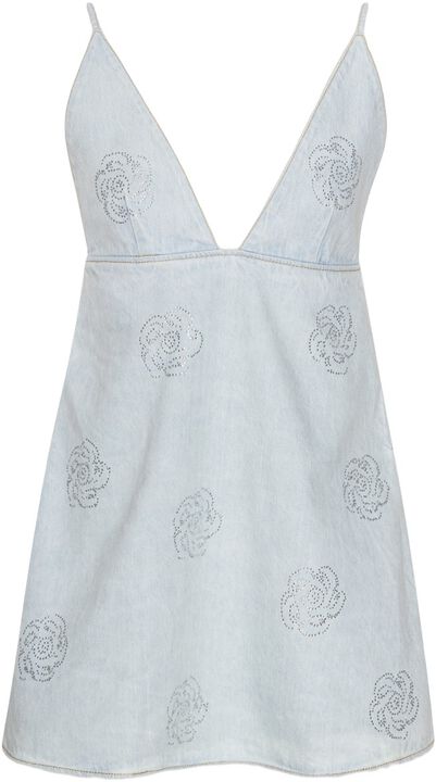 DENIM STUD MINI DRESS