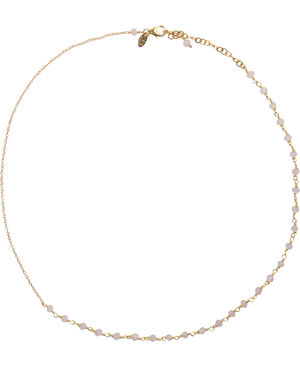 Anne  Rose Quartz Necklace - Gold
