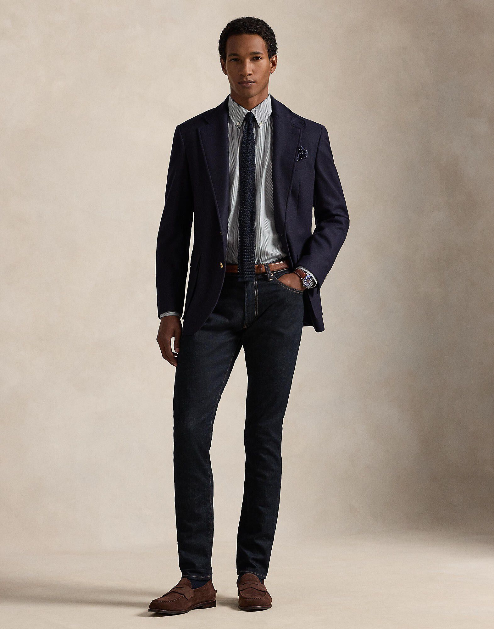 Slim Fit Striped Stretch Poplin Shirt