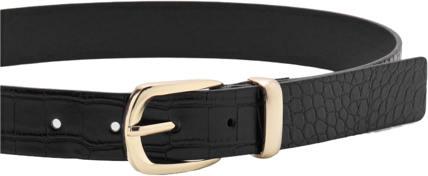 Croco faux-leather belt