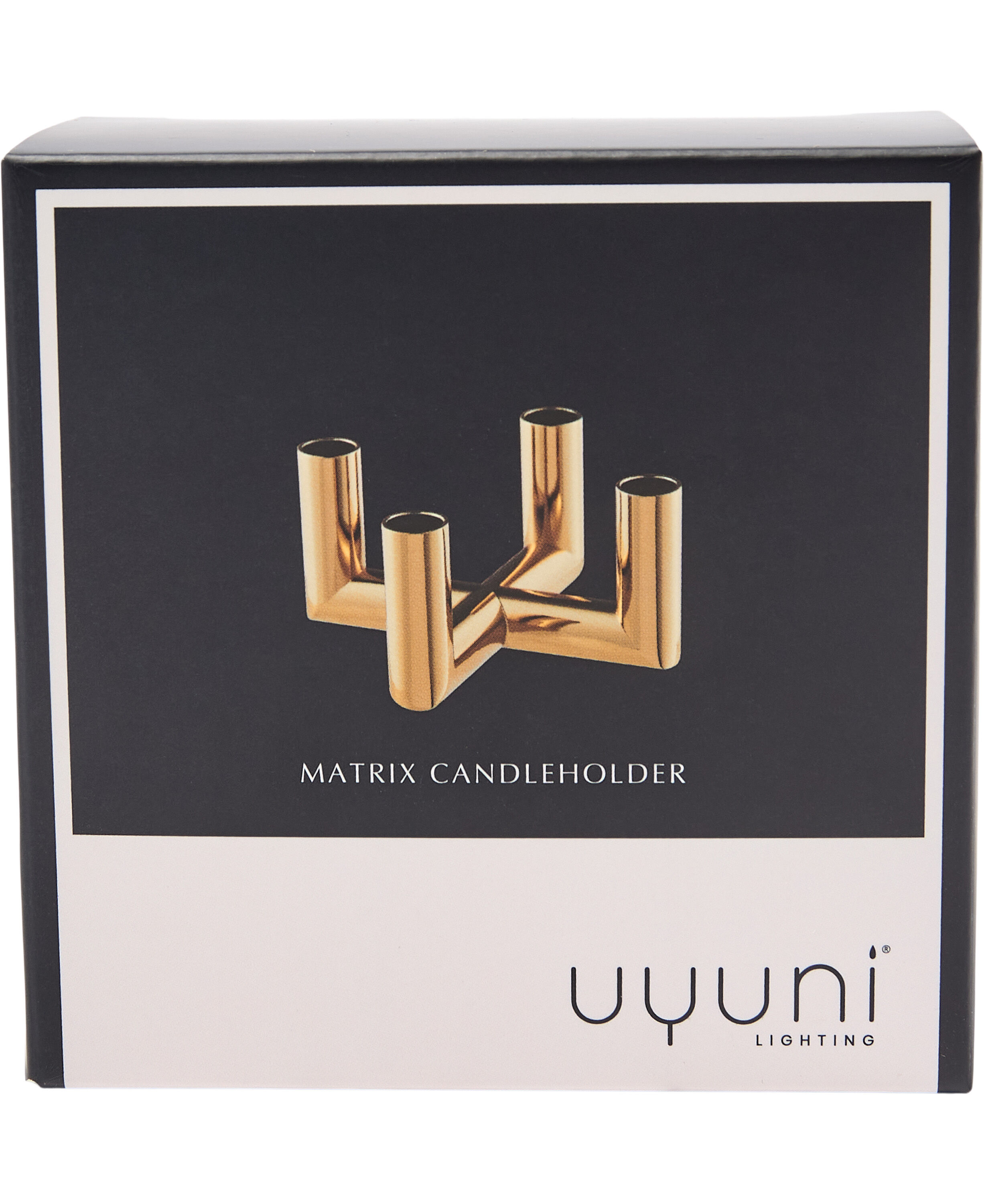 MATRIX Candle Holder - 4'arm Mini Taper - Warm Brass - 7,5 x 4,5 CM