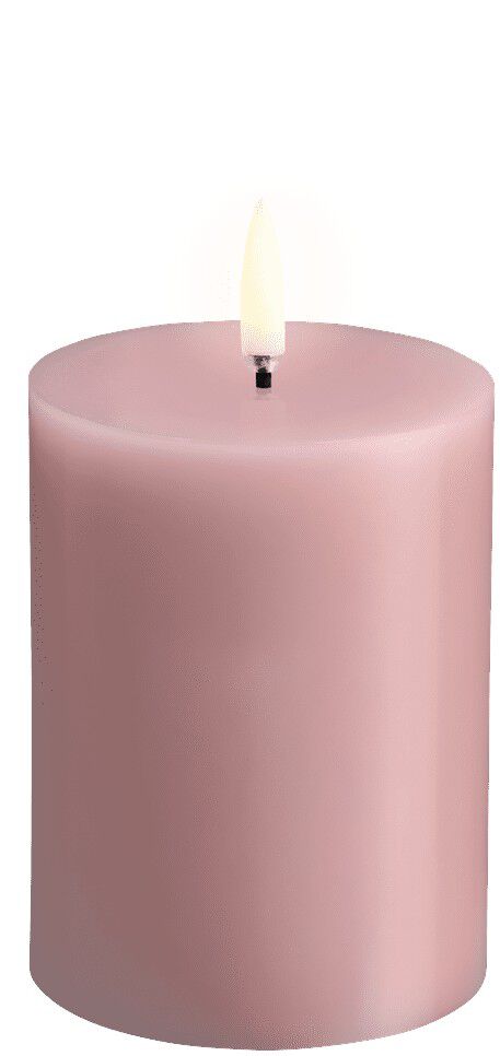 LED pillar candle, Rose powder, Smooth, 7,8x10 cm