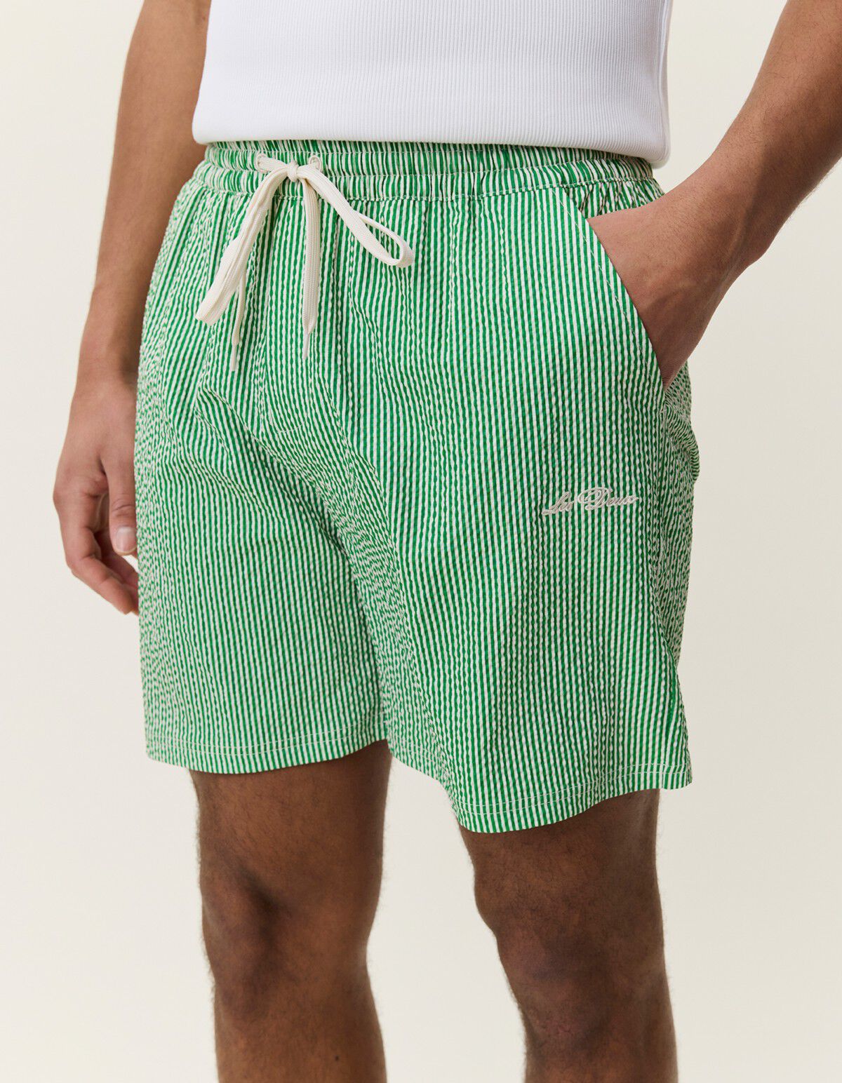 Stripe Seersucker Swim Shorts