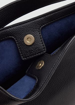 Faux-leather bucket handbag