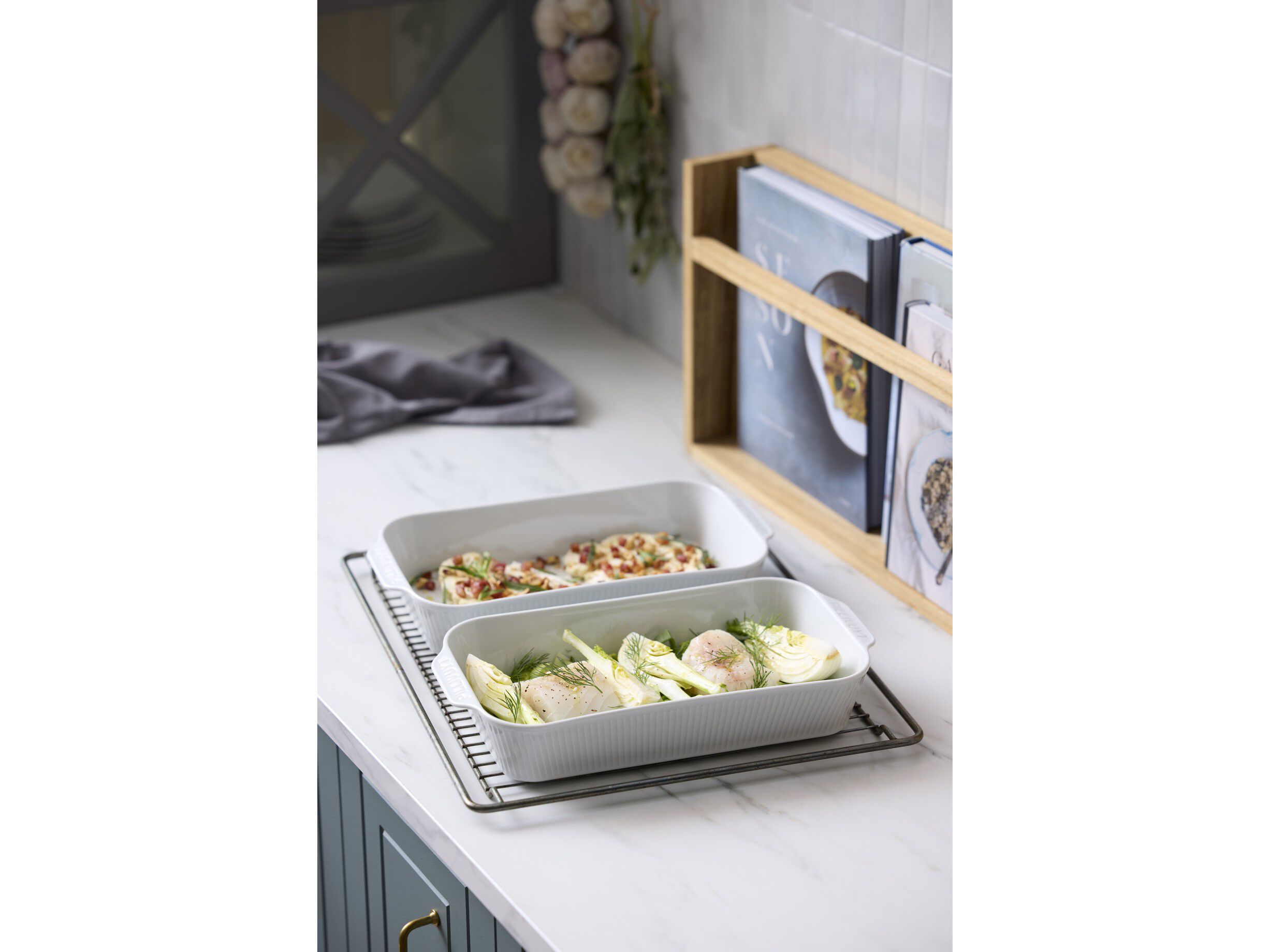 Fatset djupt Pliss&eacute; 35 x 19 x 6 cm 2 st Vit