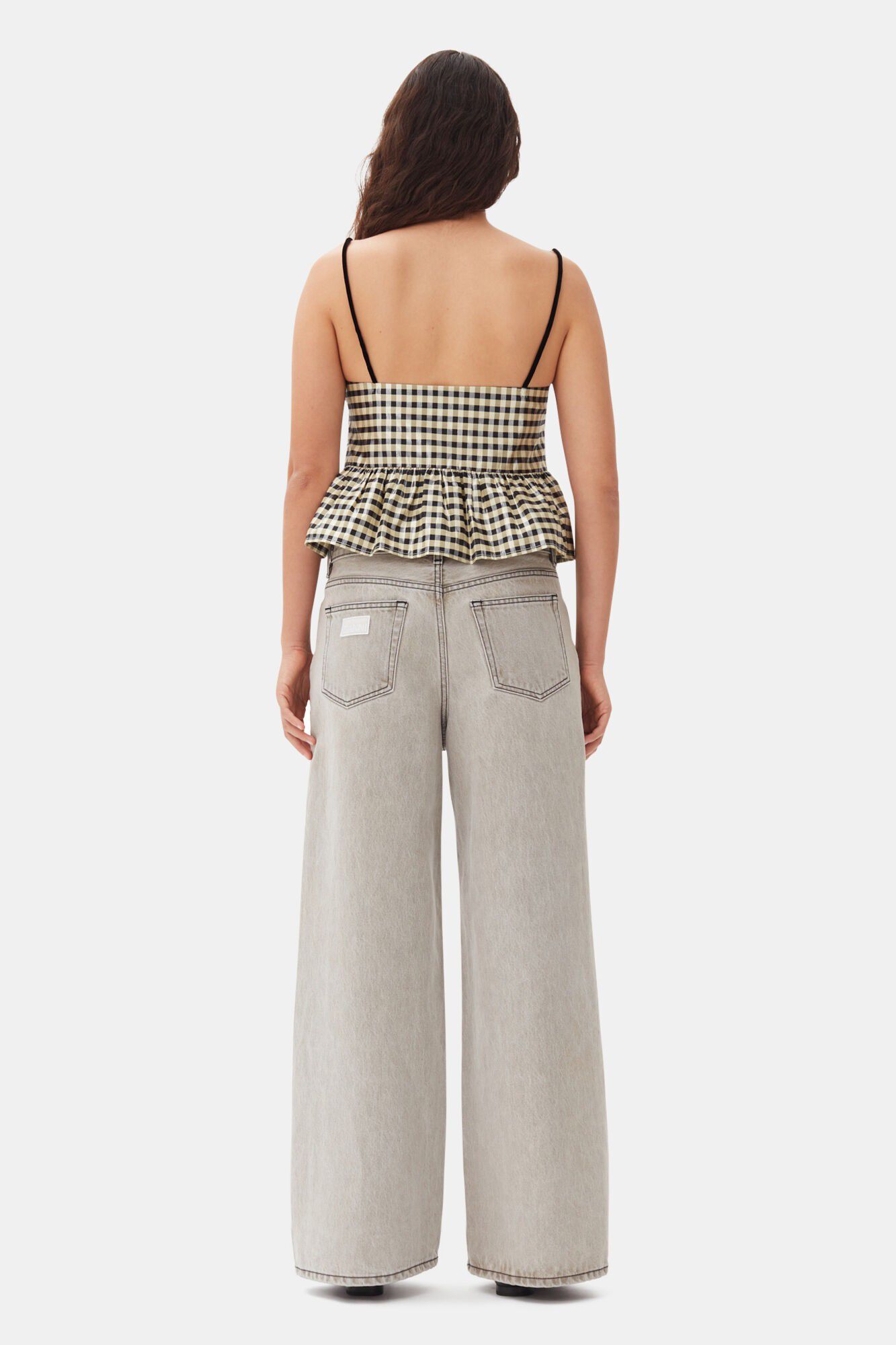 Shiny Check Jacquard Top