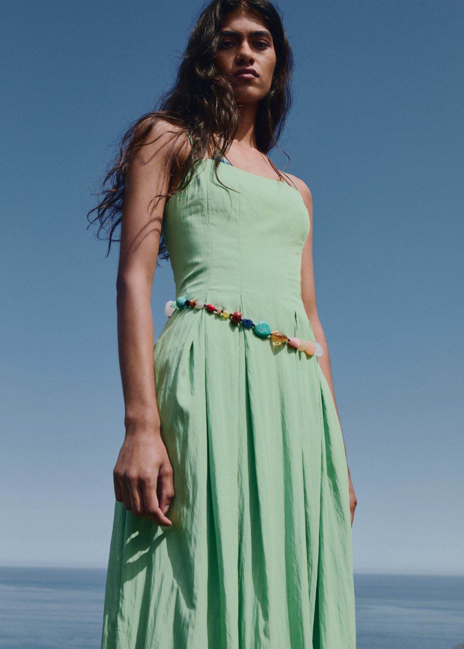 Midi-dress with pleats