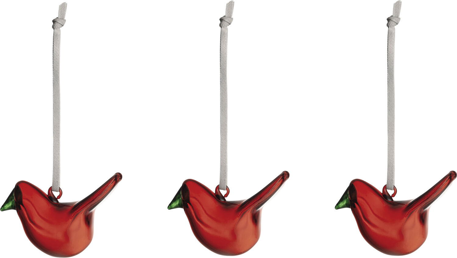 Iittala mini glasfugle 3-pak r&oslash;d