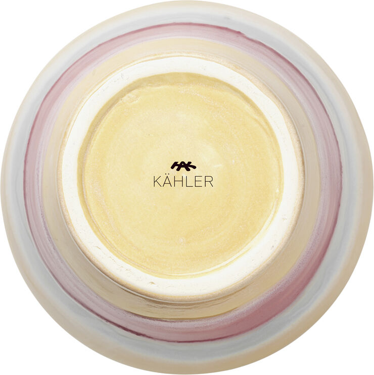 Poppery Vase med æble H32 cm pink/mint/gul