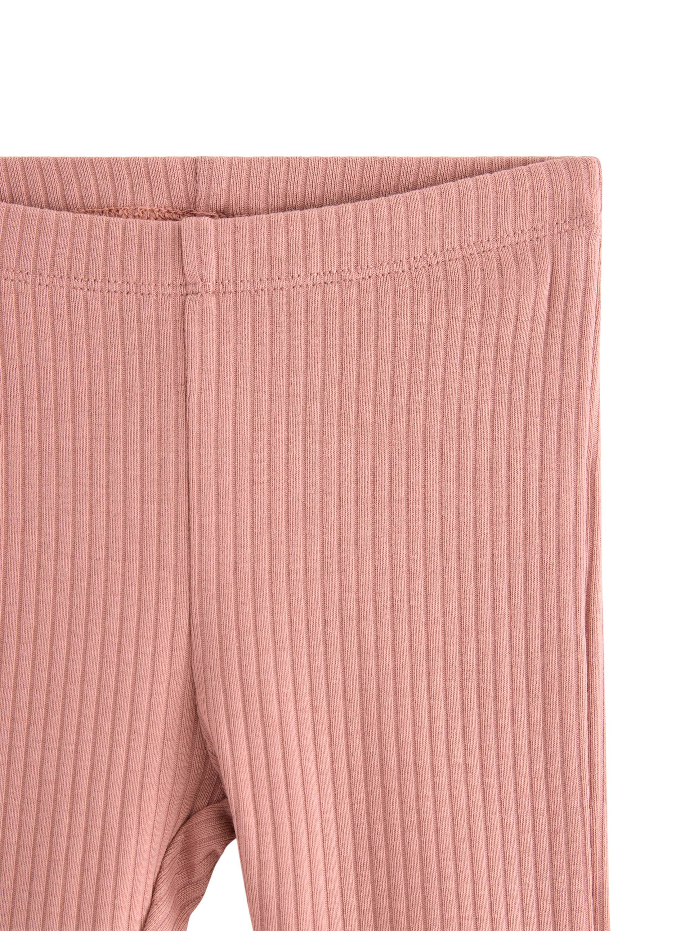 Mjuka ribbade bomullsleggings med r