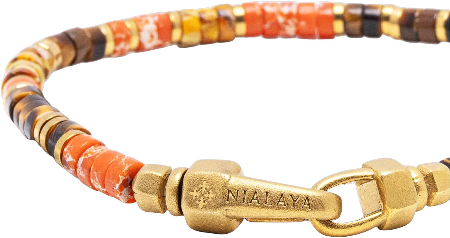 Orange Jasper & Tiger Eye Heishi Bracelet