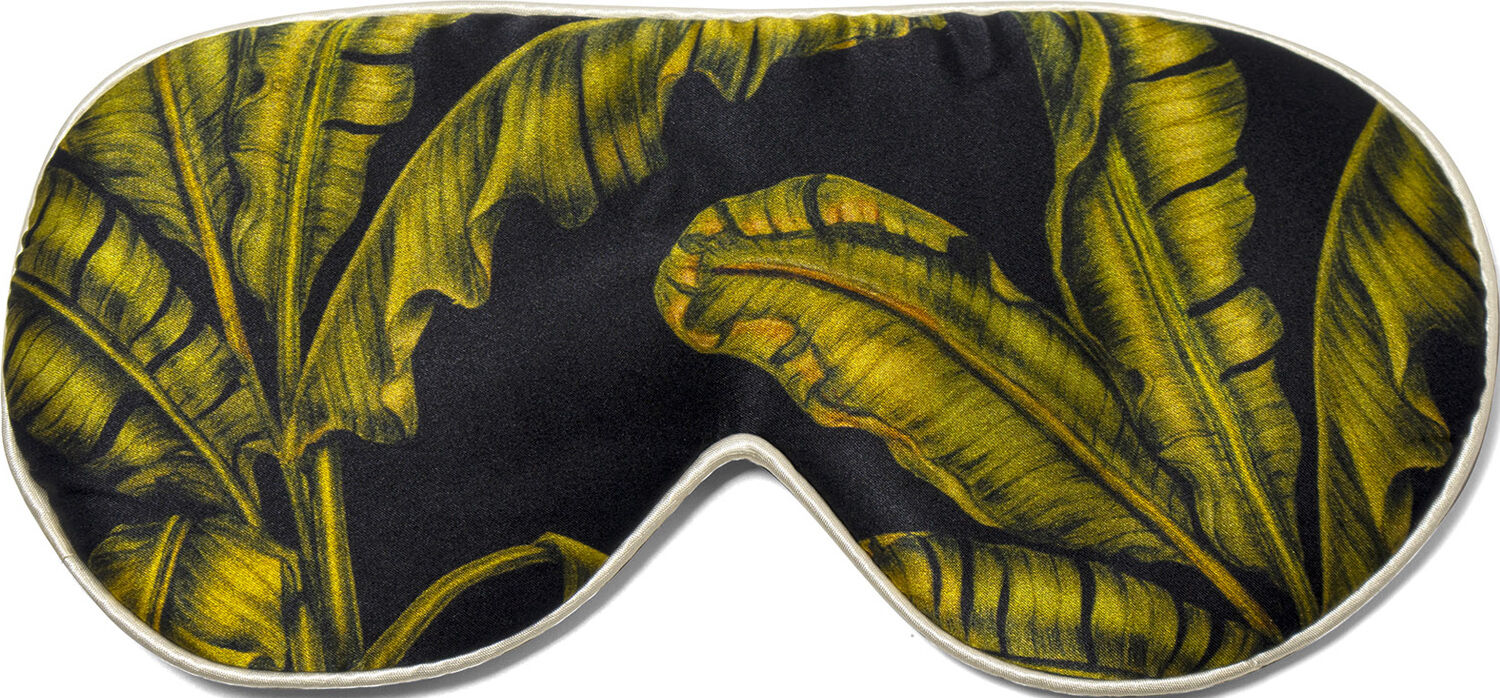 Fan Palm sleeping mask print black