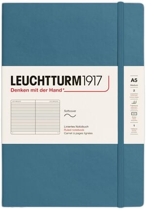 LT1917 Notesbog A5 Linjeret SC - Stone Blue 363400