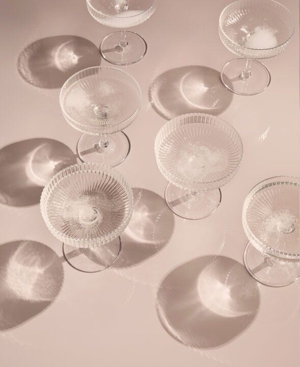 Ripple Champagne Saucers - Set of 2 - Clear