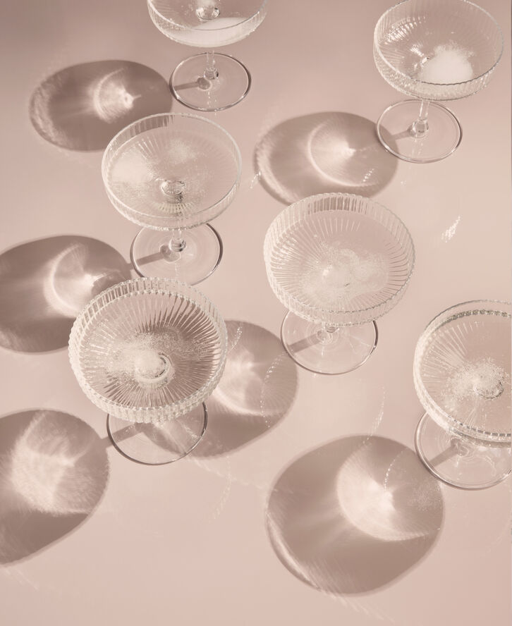 Ripple Champagne Saucers - Set of 2 - Clear