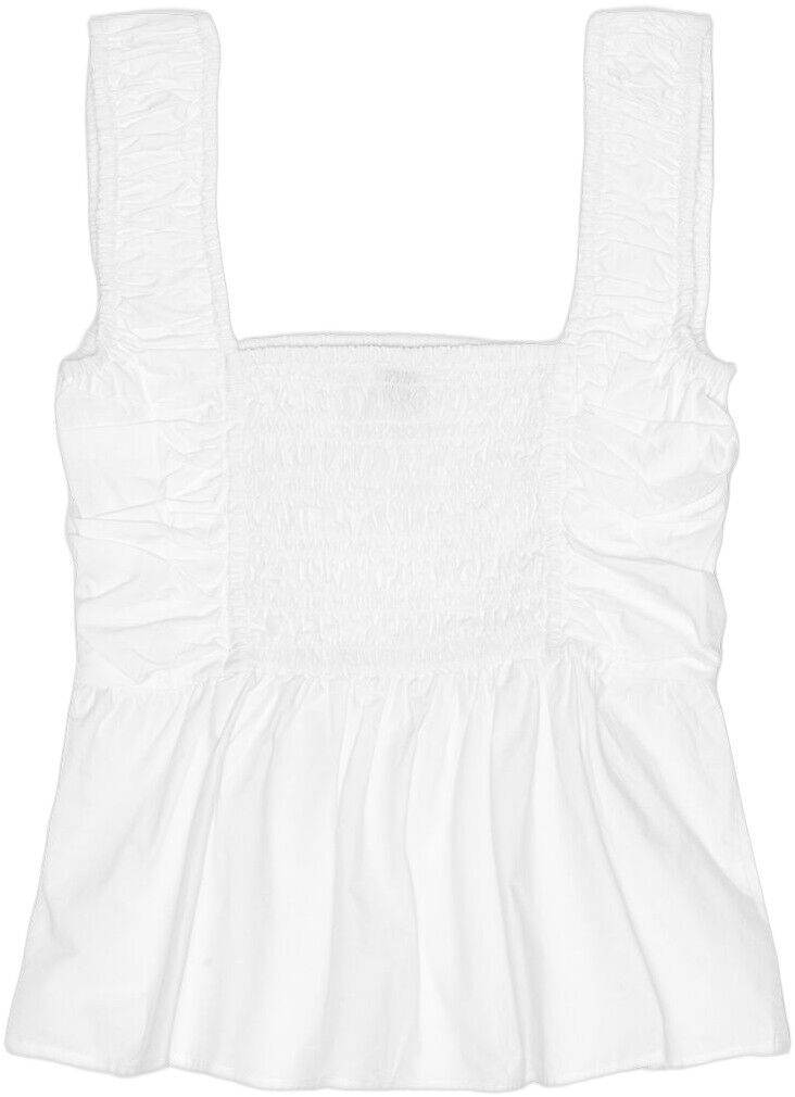 Cotton Poplin Smock Strap Blouse