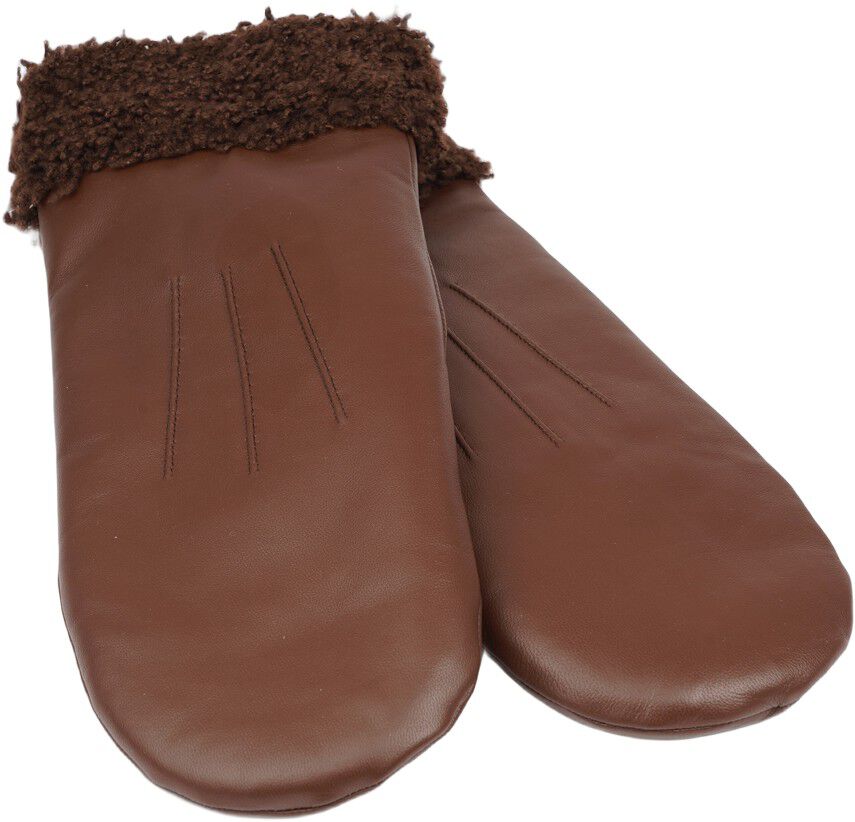 MATERA - FEMININE LEATHER MITTENS W/ CURLY SHEARLING