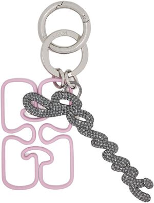 Ganni Strass Signature Keyring