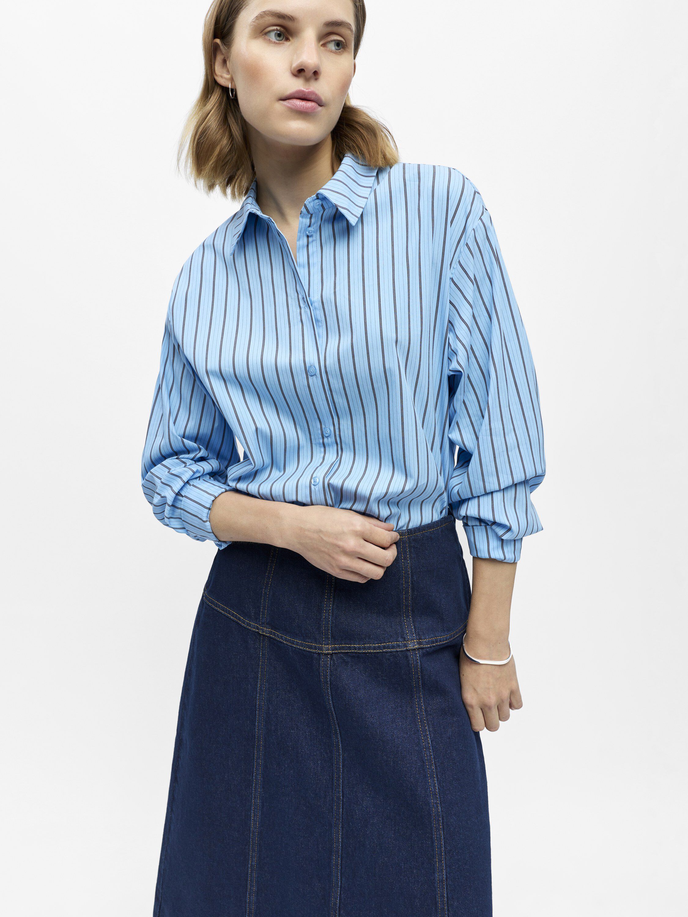 Objrine Mw Midi Denim Skirt E Tne 26