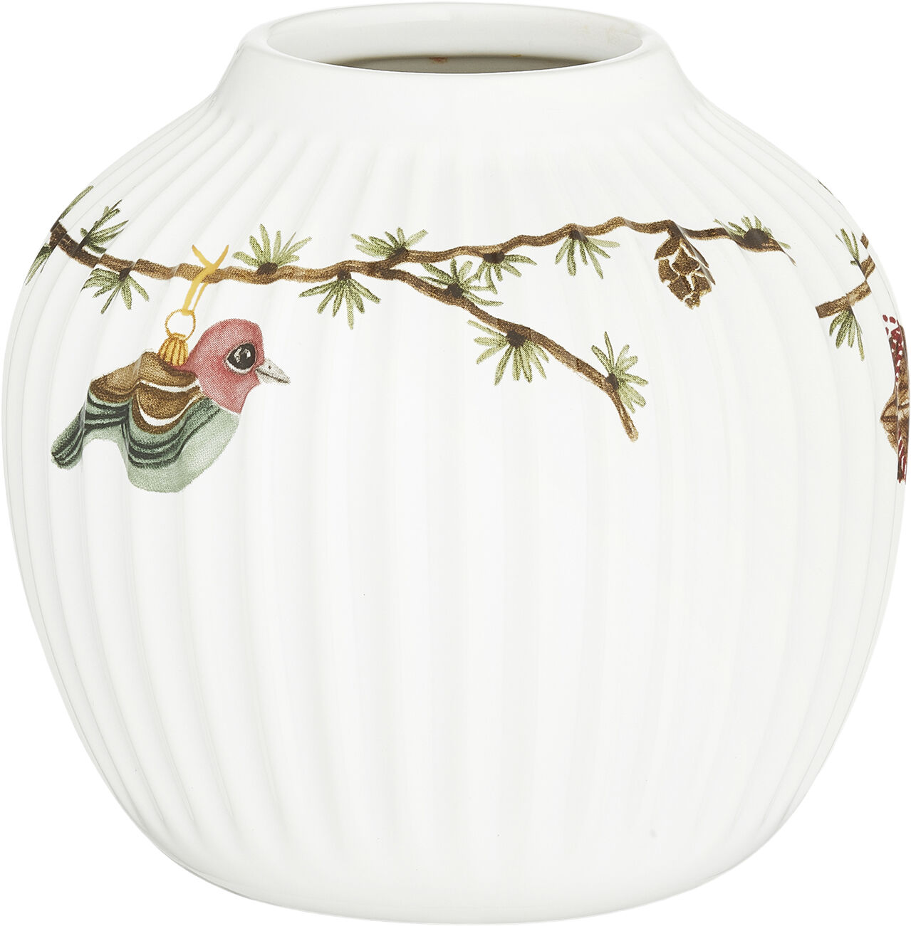 Hammersh&oslash;i Christmas Vase H13 hvid m. deko