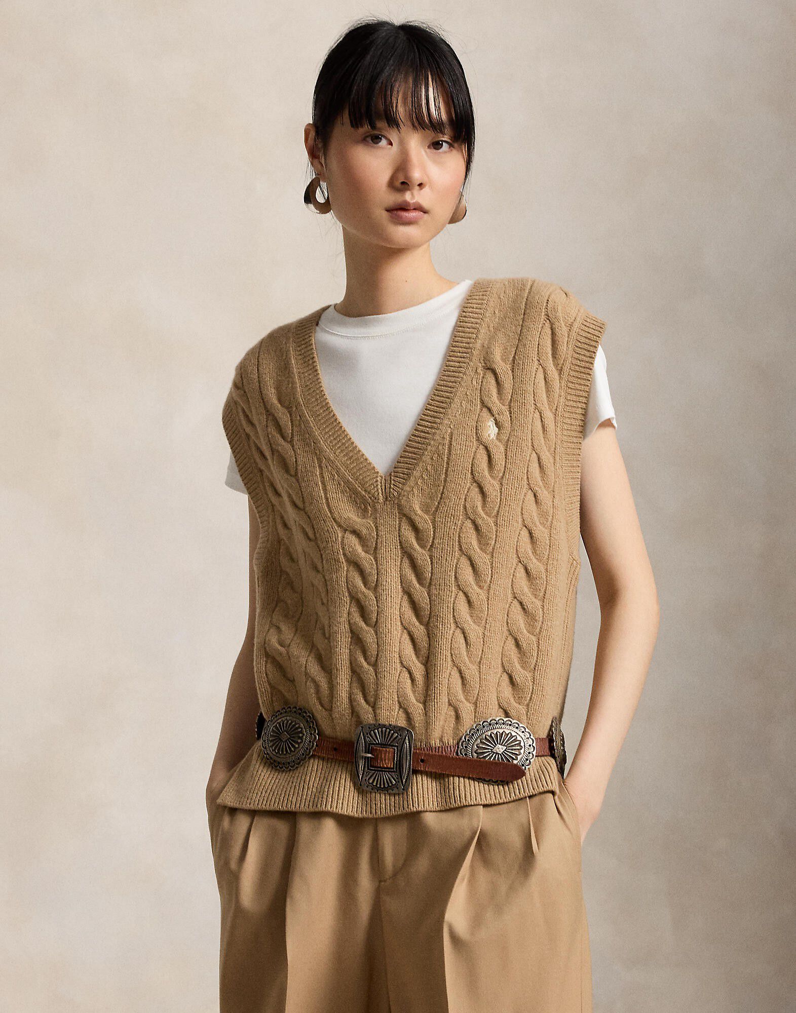 Cable-Knit Wool-Cashmere Sweater Vest