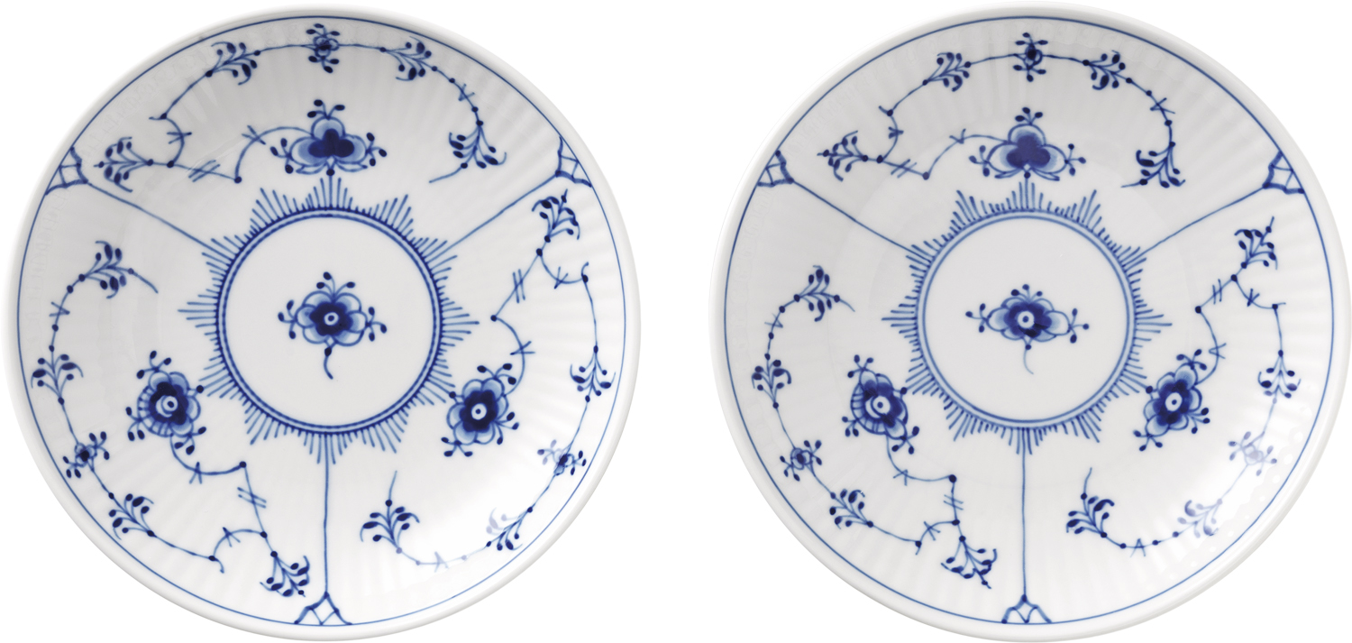 Royal Copenhagen Musselmalet Riflet Skål sæt, 13 cm. , 2 stk. - cm Serveringsskålar Från Magasin