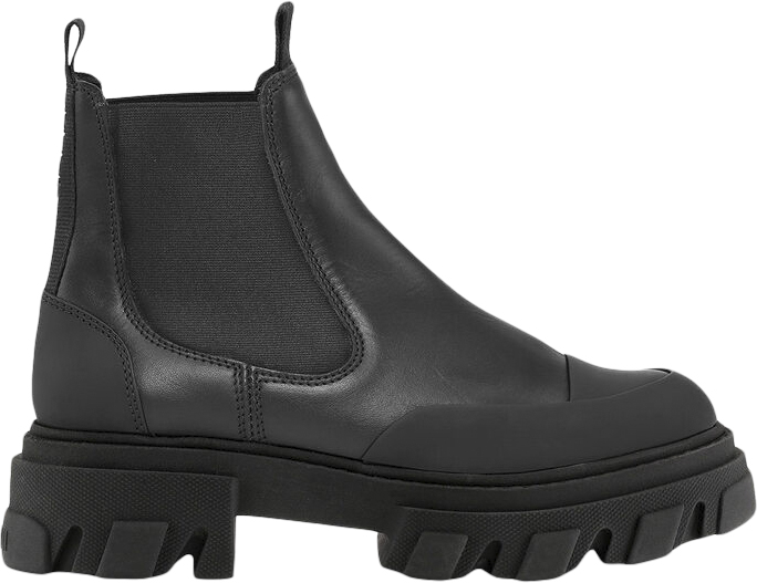 Ganni Cleated Low Chelsea Boot Black Stit Dam Stl. 36 - Boots Från Magasin