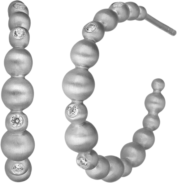 ByBiehl Pebbles Hoops Silver Dam Creoler Stl. NO_SIZE - Från Magasin