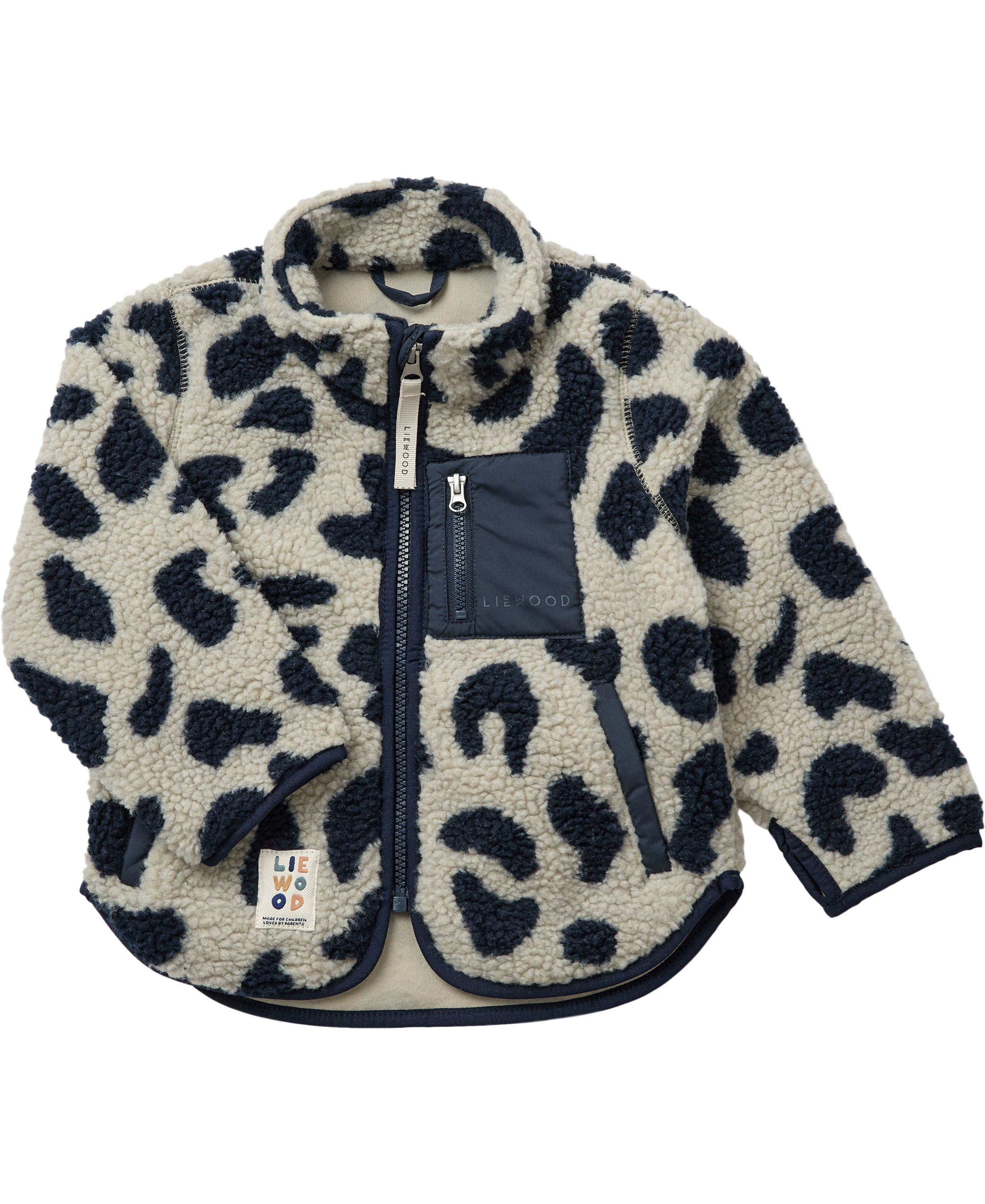 Liewood Nolan Pile Jacket Mega leo Mist86 Stl. 92 unisex - Termojackor Från Magasin